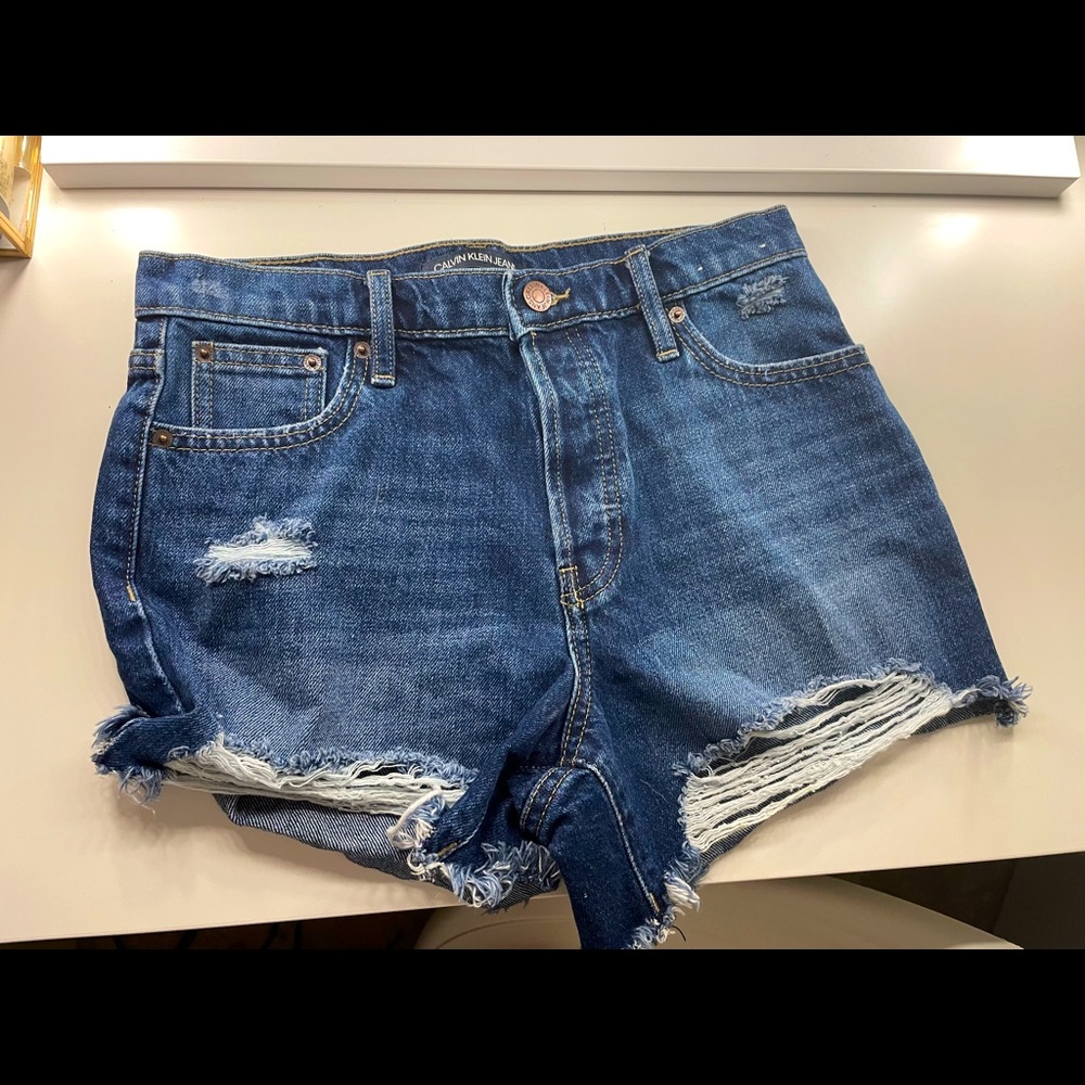 calvin klein jean shorts size 4